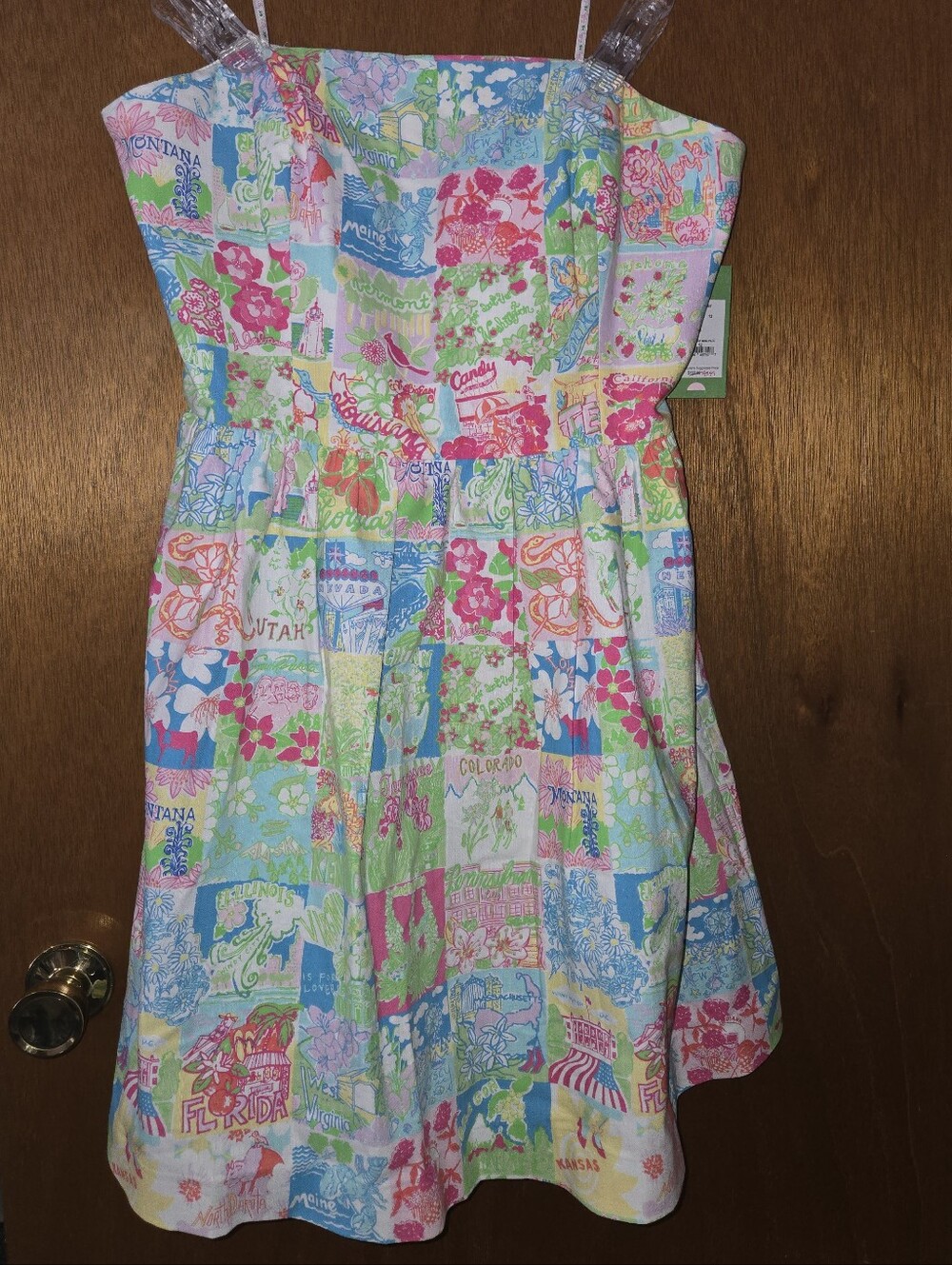 NWT Lilly Pulitzer Lottie Strapless Dress State Of Mind Size 12 - 50 States